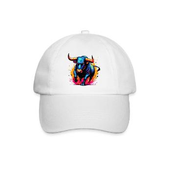 Stier - Baseballkappe - Weiß/Weiß - Vorne
