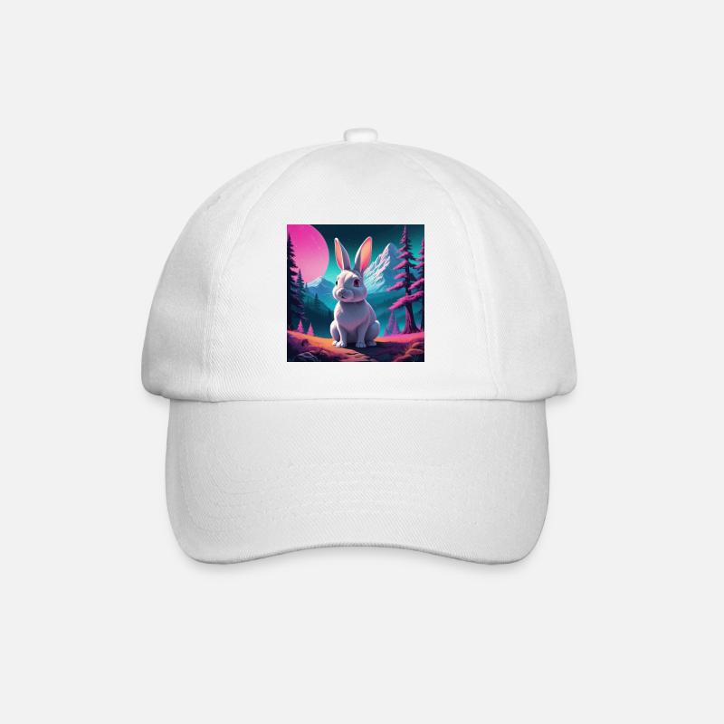 Rabbit on the mountain - Baseball Cap - white/white