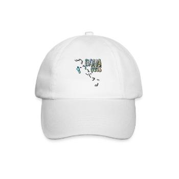Aquarell Landkarte Bahamas - Baseballkappe - Weiß/Weiß - Vorne