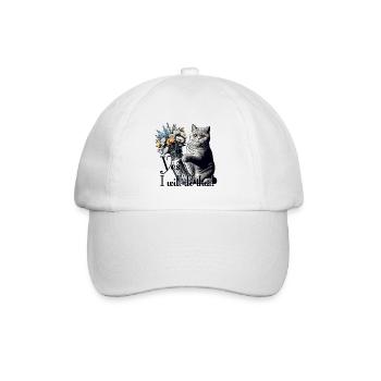 BKH Britisch Kurzhaar Katze Vase umkippen Geschenk - Baseballkappe - Weiß/Weiß - Vorne