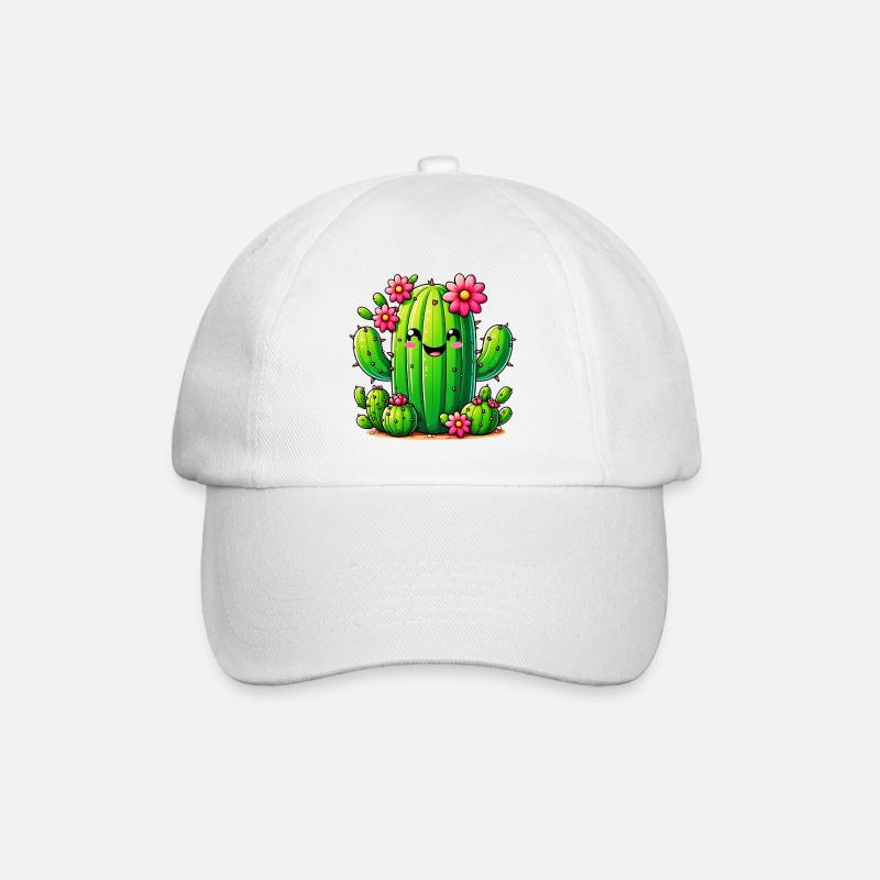 Kaktus - Baseballkappe - Weiß/Weiß