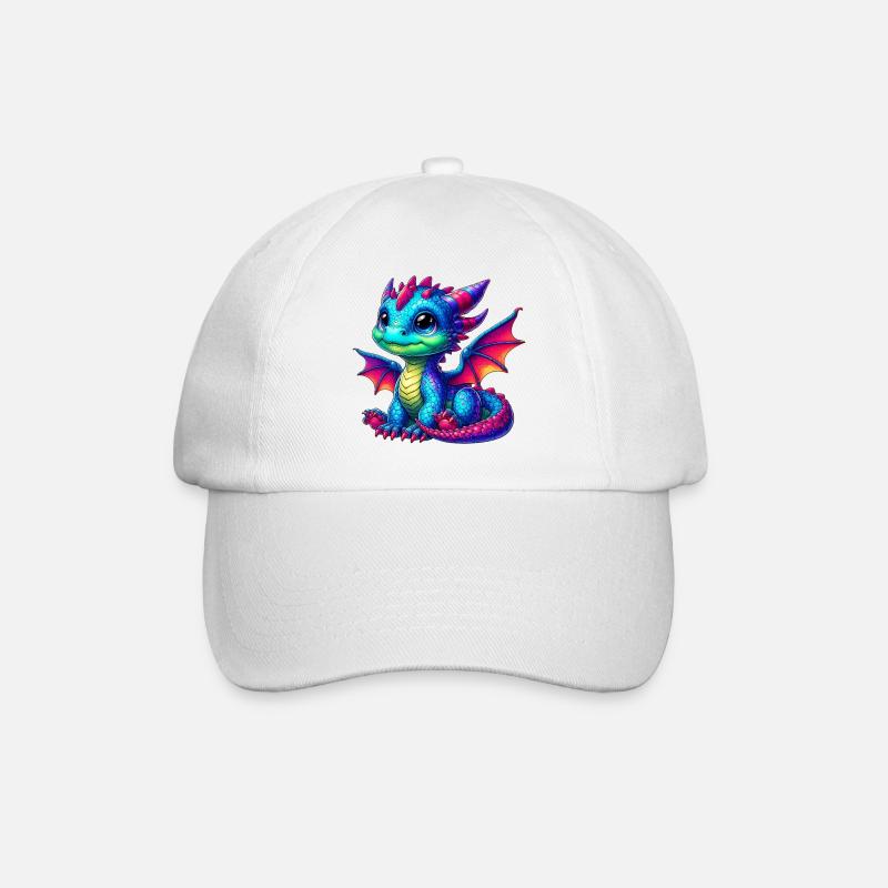 Drache - Baseballkappe - Weiß/Weiß