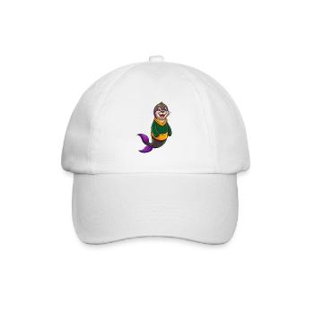 Siegel Lustige Kawaii Cartoon Figur Clipart - Baseballkappe - Weiß/Weiß - Vorne