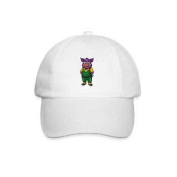 Schwein Lustige Kawaii Cartoon Figur Clipart - Baseballkappe - Weiß/Weiß - Vorne