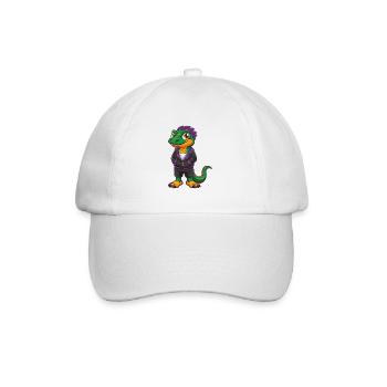 Eidechse Lustige Kawaii Cartoon Figur Clipart - Baseballkappe - Weiß/Weiß - Vorne