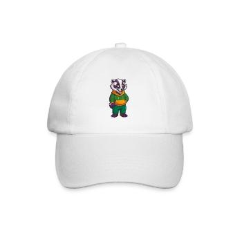 Dachs Lustige Kawaii Cartoon Figur Clipart - Baseballkappe - Weiß/Weiß - Vorne