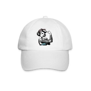 Strength Strong Woman Rockabilly Gift - Baseball Cap - white/white - Front