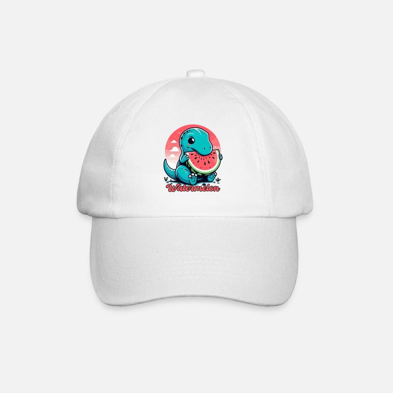 Süßer T-Rex Wassermelone Sommer Geschenk - Baseballkappe - Weiß/Weiß