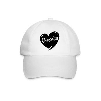 Dresden Herz Frauenkirche Liebe Stadt Osten Logo - Baseballkappe - Weiß/Weiß - Vorne