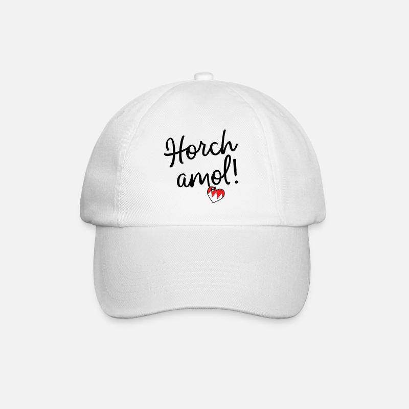 Horch amol! - Baseballkappe - Weiß/Weiß
