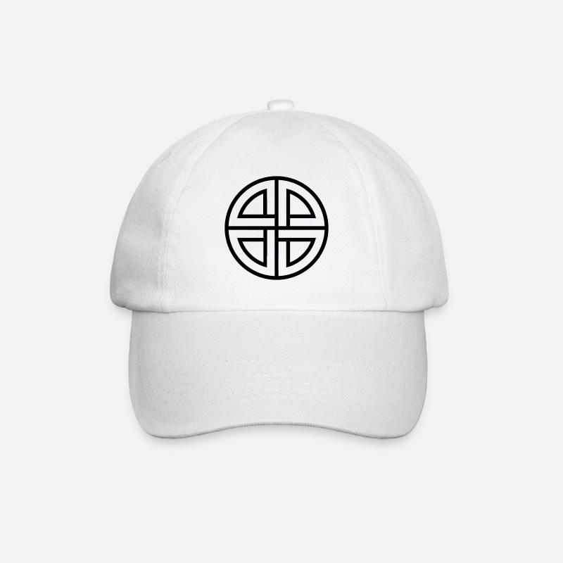 Black shield knot - Baseball Cap - white/white