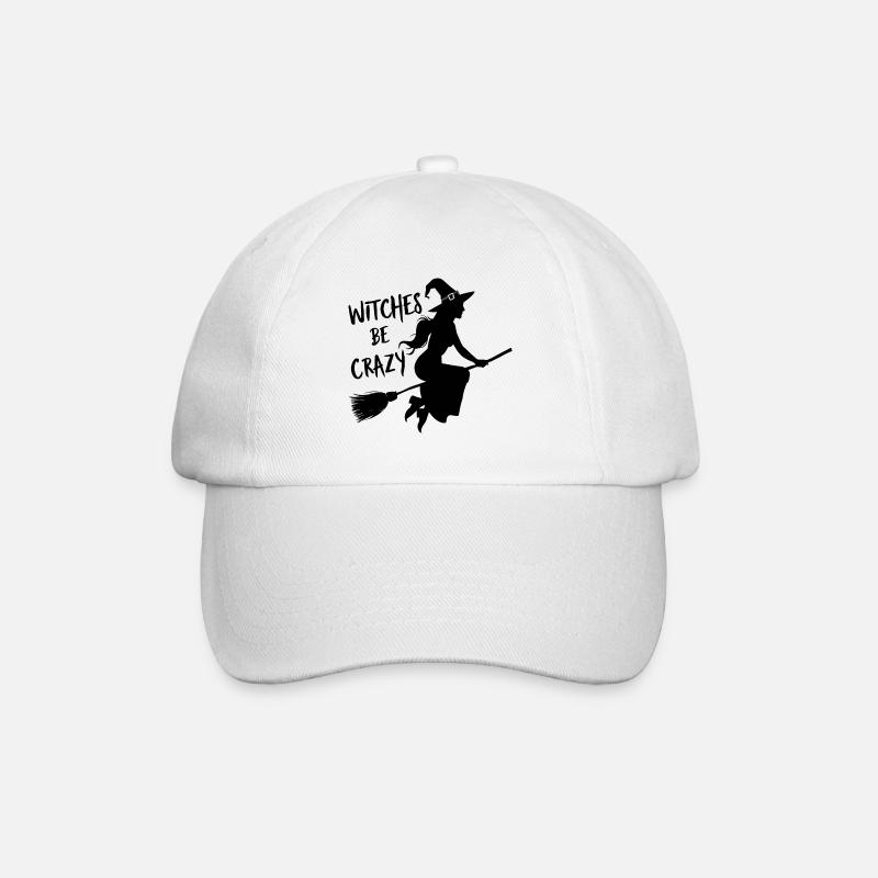 Halloween Hexe Hexenbesen Witches Be Crazy - Baseballkappe - Weiß/Weiß