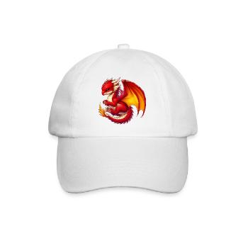 Drache - Baseballkappe - Weiß/Weiß - Vorne