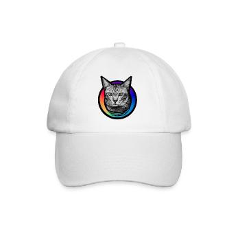 Regenbogen-Katze - Baseballkappe - Weiß/Weiß - Vorne