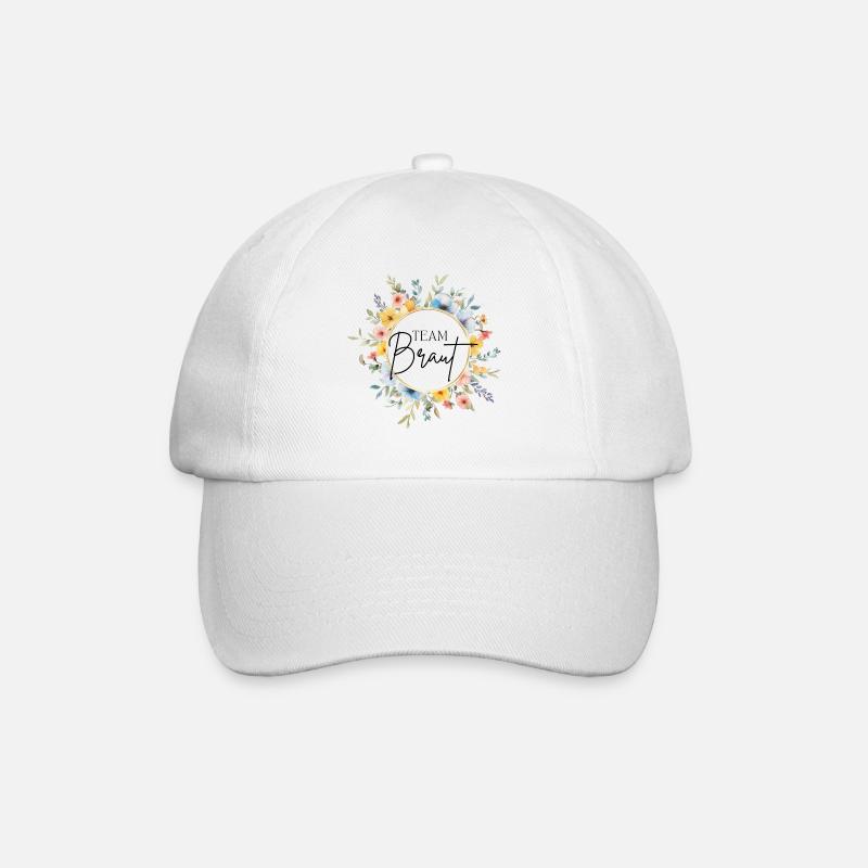 Team Braut! Personalisierbar - Baseballkappe - Weiß/Weiß