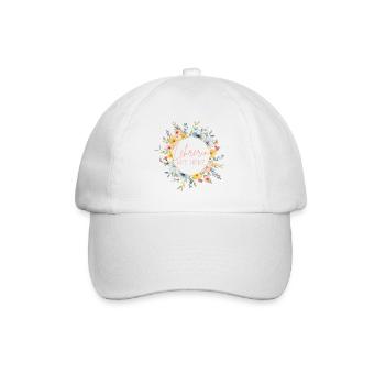 Lehrerin mit Herz! Personalisierbares Design - Baseballkappe - Weiß/Weiß - Vorne