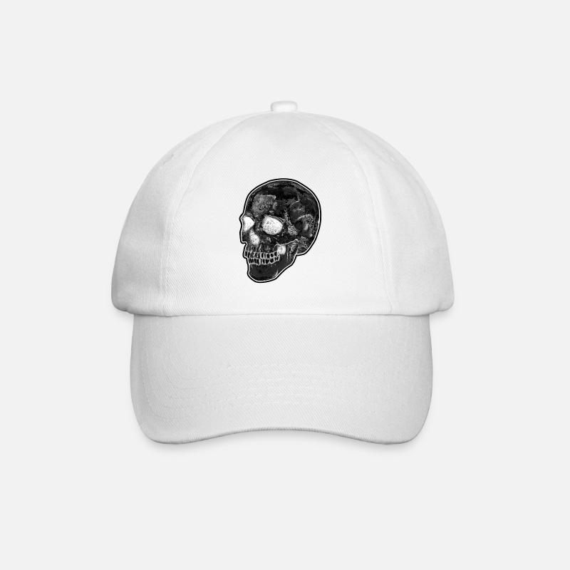 TÊTE DE MORT CLASSIQUE NOIR & BLANC - Casquette classique - blanc/blanc