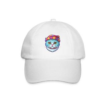 Schottische Falten Katze Rasse Karikatur Kawaii Tier Haustier - Baseballkappe - Weiß/Weiß - Vorne