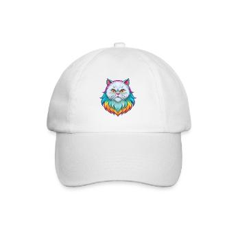 Weiße Langhaar Persische Katzenrasse Karikatur Kawaii An - Baseballkappe - Weiß/Weiß - Vorne