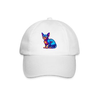 rouge Devon Rex Chat Race Dessin animé Kawaii Animal Pet - Casquette classique - blanc/blanc - Devant