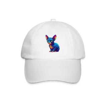 Cornouailles Rex Chat Race Dessin animé Kawaii Animal Pet - Casquette classique - blanc/blanc - Devant