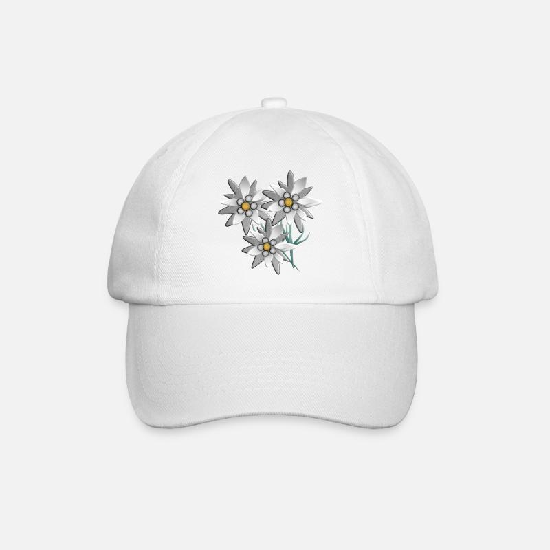 Imprimé fleur d’edelweiss blanc comme neige - Casquette classique - blanc/blanc