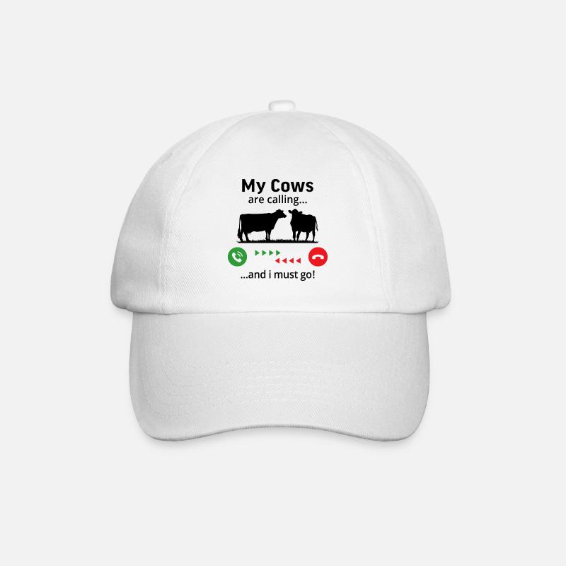 Meine Kühe rufen und ich muss gehen - Baseballkappe - Weiß/Weiß