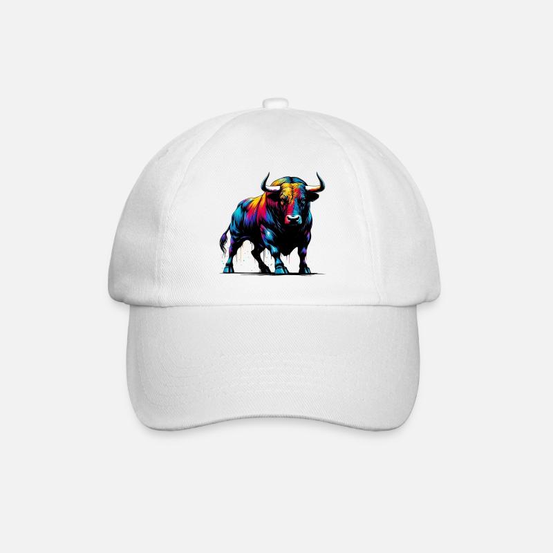 Stier - Baseballkappe - Weiß/Weiß