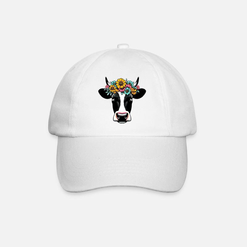 Kuh - Baseballkappe - Weiß/Weiß