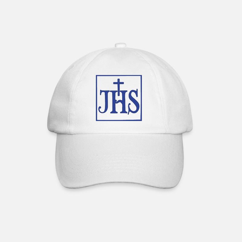 Iesus Hominum Salvator - Baseballkappe - Weiß/Weiß