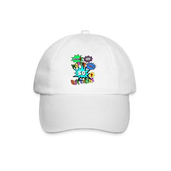 50th Birthday,50 Years,Happy Birthday Comic (25) - Baseball Cap - white/white - Front