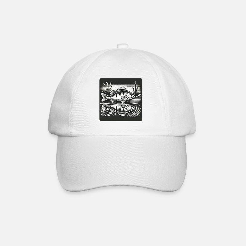Barsch Raubfisch Design - Baseballkappe - Weiß/Weiß