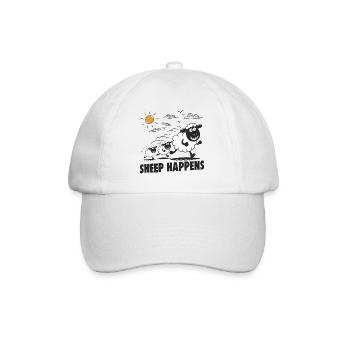 Funny Sheep Sheep Happens - Baseball Cap - white/white - Front