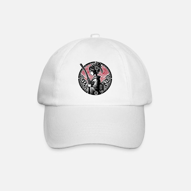 Samurai-Mädchen - Baseballkappe - Weiß/Weiß