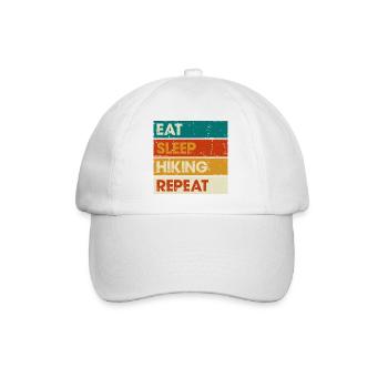 Eat Sleep Hiking Repeat Distressed Stripes - Baseball Cap - white/white - Front