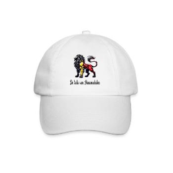 Maasmechelen Löwe Flaggen Design - Baseballkappe - Weiß/Weiß - Vorne