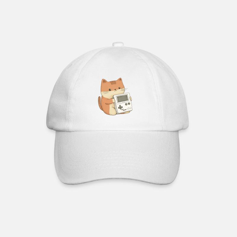 Geek cat - Baseball Cap - white/white