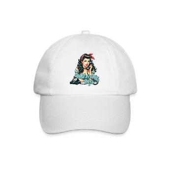 Rockabilly Woman Rotary Phone - Baseball Cap - white/white - Front
