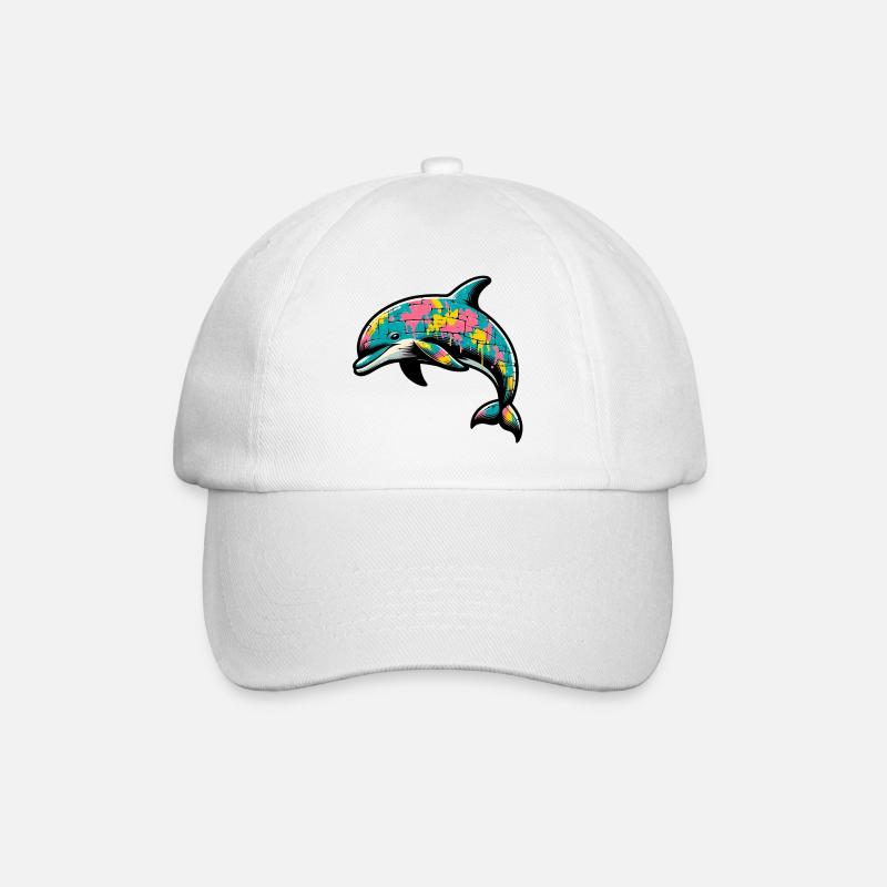 Delfin - Baseballkappe - Weiß/Weiß
