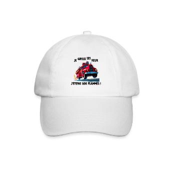 JE GRILLE LES FEUX, J'ÉTEINS VOS FLAMMES ! pompier - Casquette classique - blanc/blanc - Devant