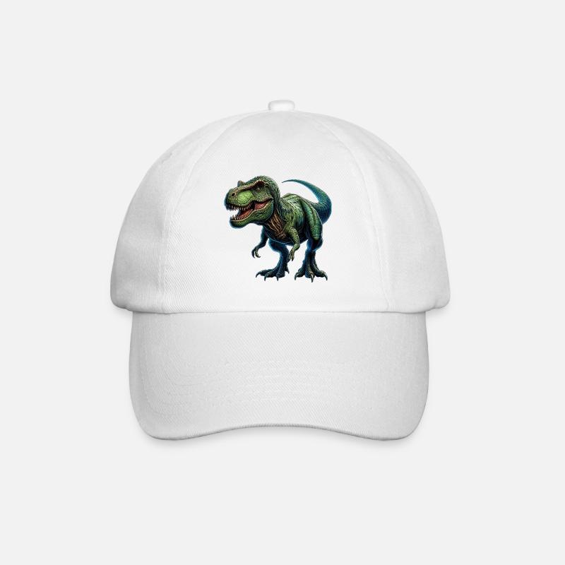 Dinosaurier - Baseballkappe - Weiß/Weiß
