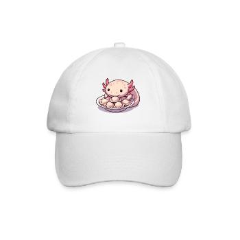 Axolotl Pelmeni süß Geschenk - Baseballkappe - Weiß/Weiß - Vorne