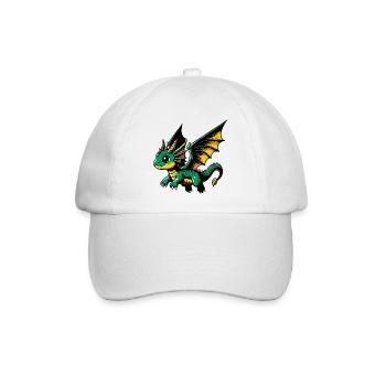 Drache - Baseballkappe - Weiß/Weiß - Vorne