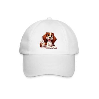 Bretagnischer Spaniel - Baseballkappe - Weiß/Weiß - Vorne