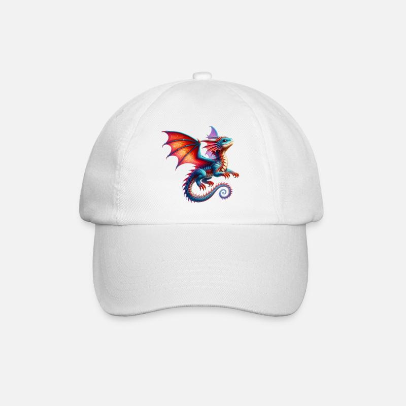 Drache - Baseballkappe - Weiß/Weiß