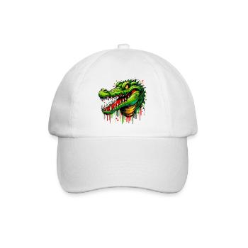 Alligator Crocodile - Baseball Cap - white/white - Front