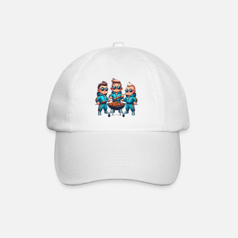 Coole Grill Freunde - Baseballkappe - Weiß/Weiß