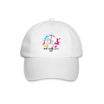 L'équitation, un art à l'état pur (Noir) - Casquette classique - blanc/blanc - Devant