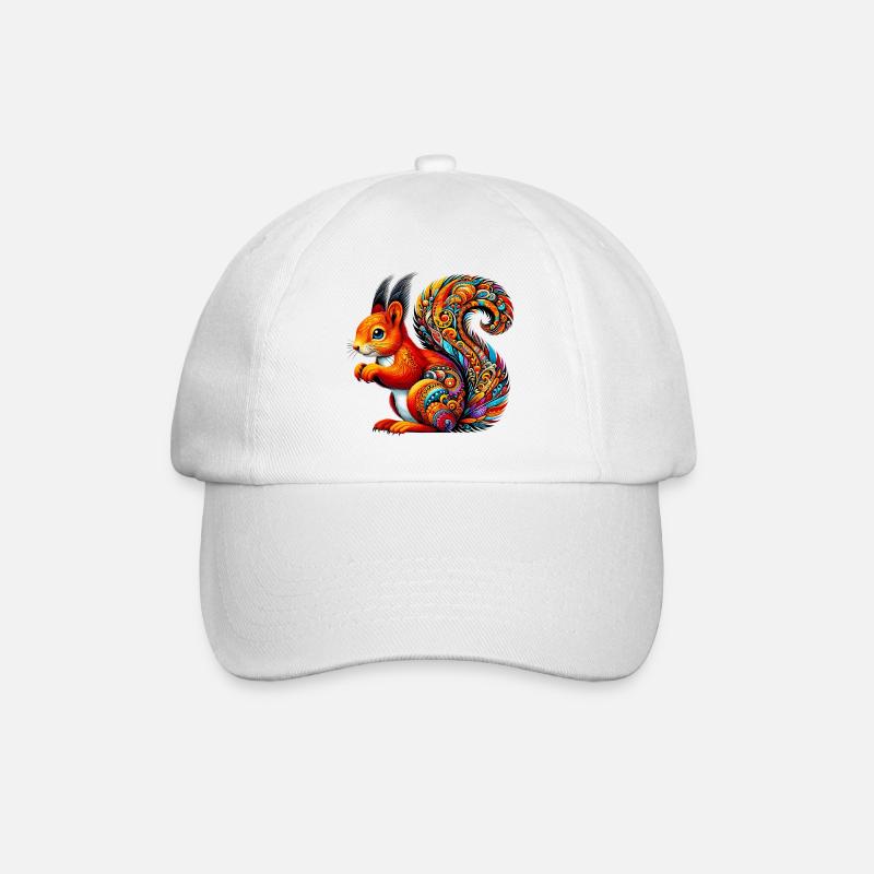 Eichhörnchen - Baseballkappe - Weiß/Weiß