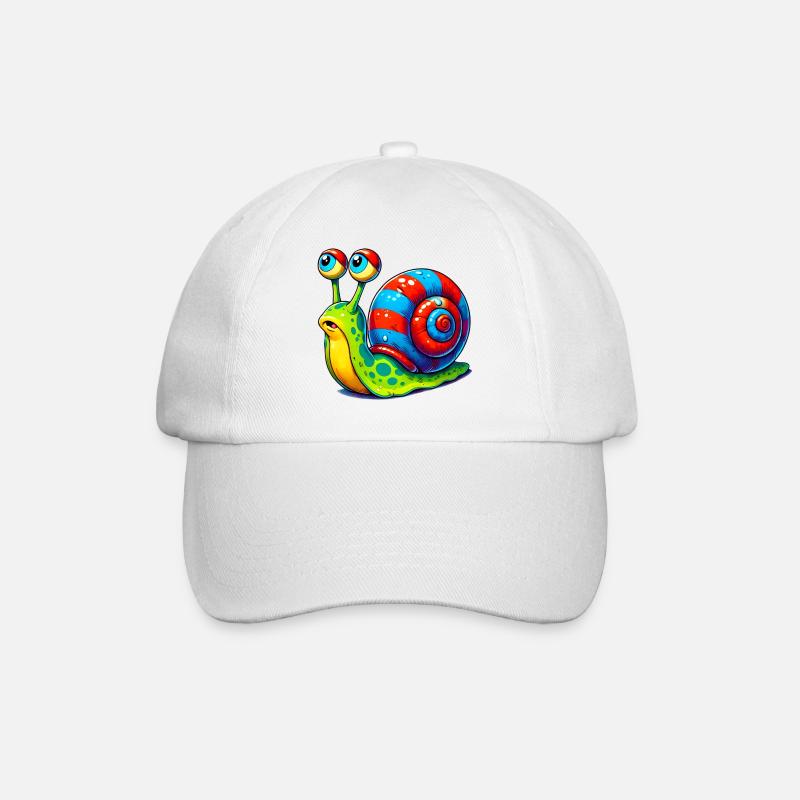 Schnecke - Baseballkappe - Weiß/Weiß